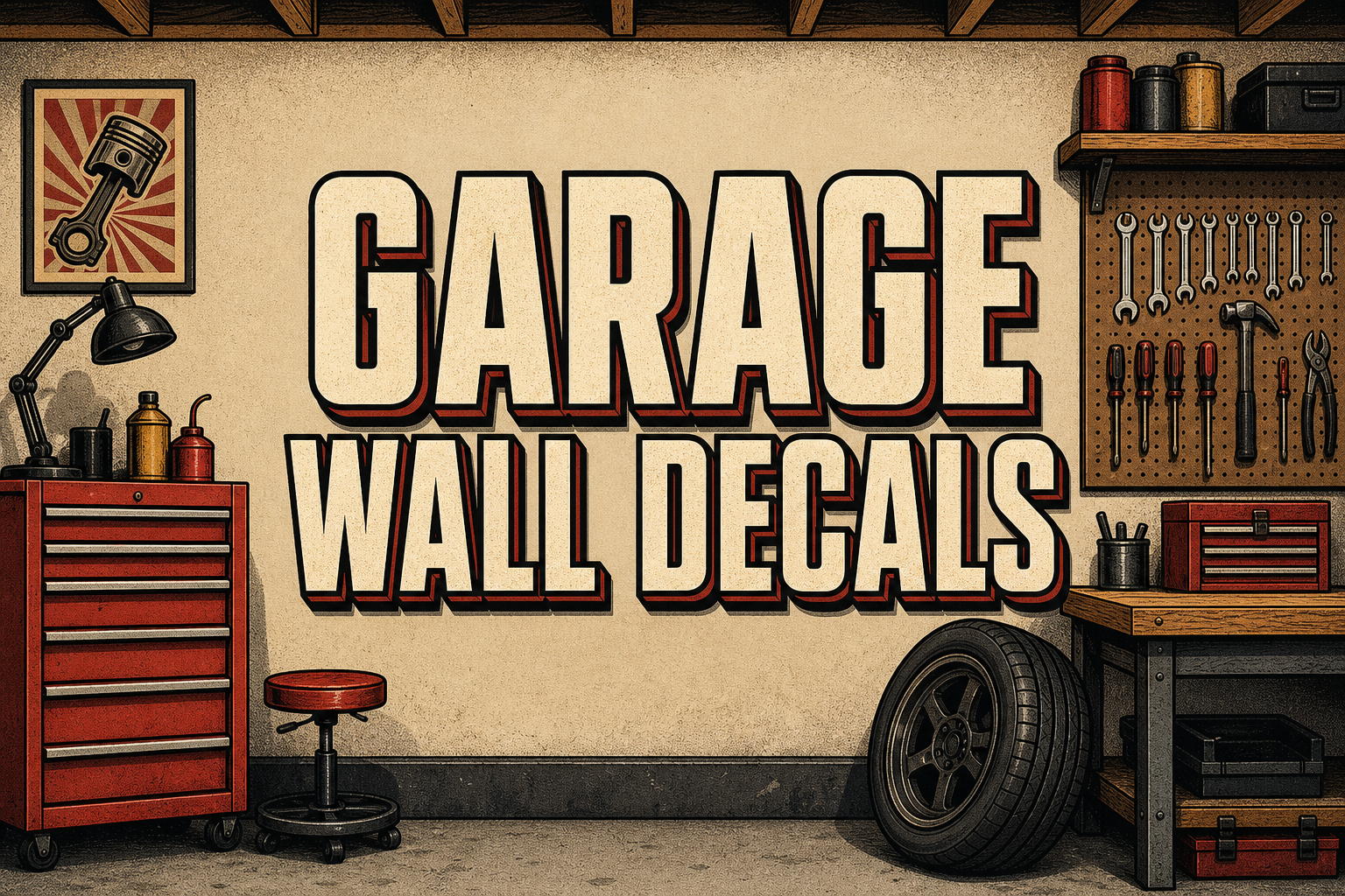 Illustrated Garage Wall Decals collection cover