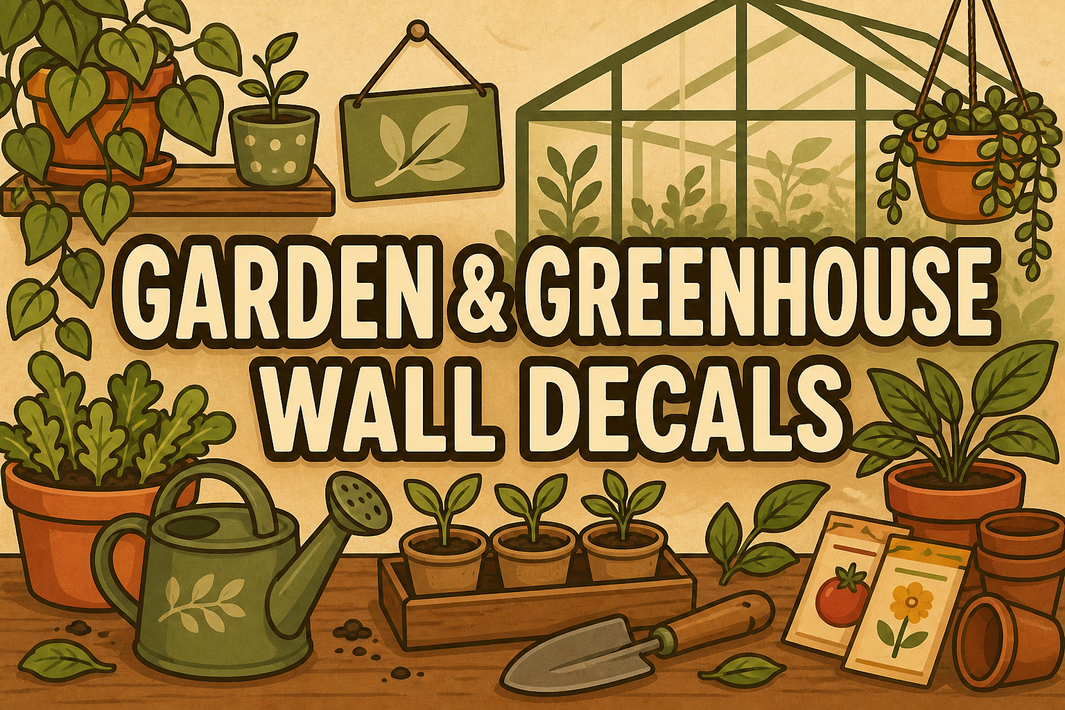 Garden and Greenhouse Wall Decals collection illustration