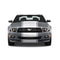 Ford Mustang 20-inch racing stripes with pinstripes in gloss white, front view