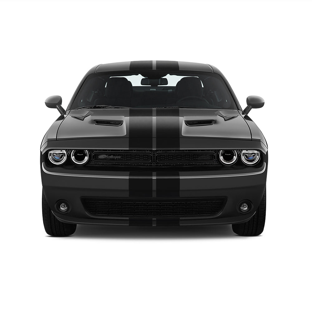 Dual 8" Racing Stripes Self Healing Vinyl fits Dodge Challenger 2008 to 2022