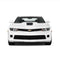 Chevy Camaro dual 8-inch racing stripes with pinstripes in gloss white, front view