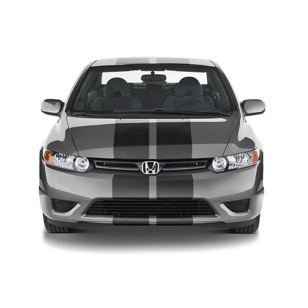 Dual 10" Racing Stripes Self Healing Vinyl fits Honda Civic Coupe 2006 to 2011