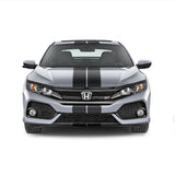 Dual 7" Racing Stripes Self Healing Vinyl fits Honda Civic Si Coupe 2017 to 2019
