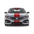 Dual 7" Racing Stripes Self Healing Vinyl fits Honda Civic Si Coupe 2017 to 2019