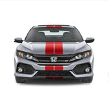 Dual 7" Racing Stripes Self Healing Vinyl fits Honda Civic Si Coupe 2017 to 2019