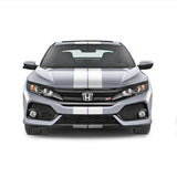 Dual 7" Racing Stripes Self Healing Vinyl fits Honda Civic Si Coupe 2017 to 2019