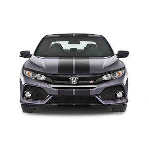 Dual 9" Racing Stripes Self Healing Vinyl fits Honda Civic Si Sedan 2017 to 2020