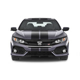 Dual 9" Racing Stripes Self Healing Vinyl fits Honda Civic Si Sedan 2017 to 2020