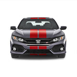 Dual 9" Racing Stripes Self Healing Vinyl fits Honda Civic Si Sedan 2017 to 2020