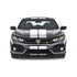 Dual 9" Racing Stripes Self Healing Vinyl fits Honda Civic Si Sedan 2017 to 2020