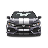 Dual 9" Racing Stripes Self Healing Vinyl fits Honda Civic Si Sedan 2017 to 2020