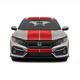 Dual 12" Racing Stripes Self Healing Vinyl fits Honda Civic Sedan 2021