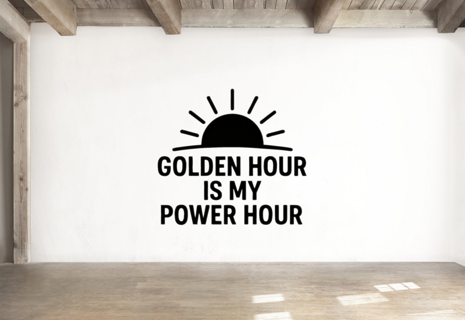 Golden Hour Wall Decal - Sunrise Sunset Silhouette Vinyl Sticker | Removable Power Hour Art