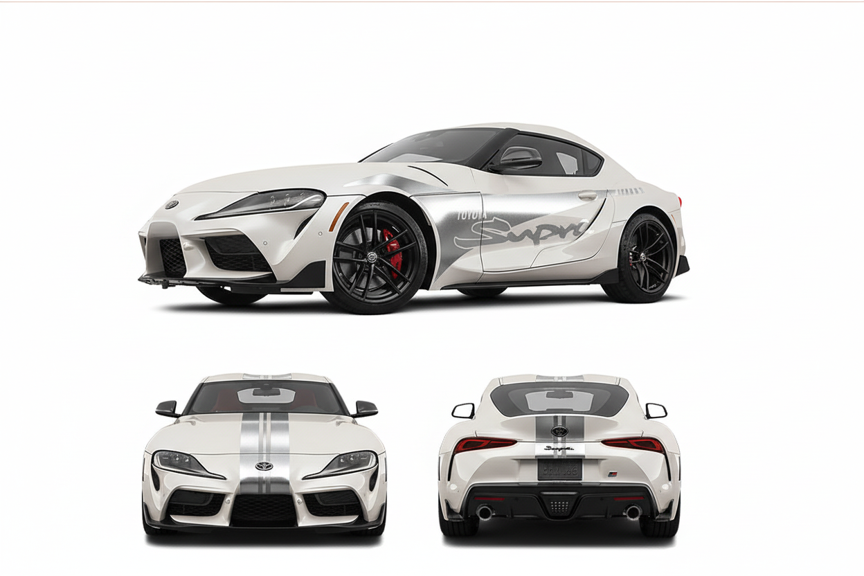 Triple Racing Stripes with Graphics Self Healing Vinyl fits Toyota Supra 2019+