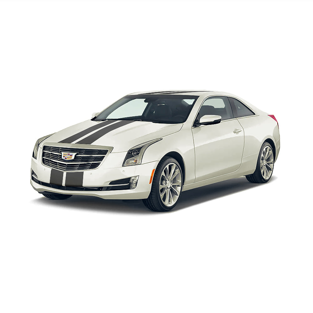 Dual 8" Racing Stripes Self Healing Vinyl fits Cadillac ATS-V Coup 2013 2019