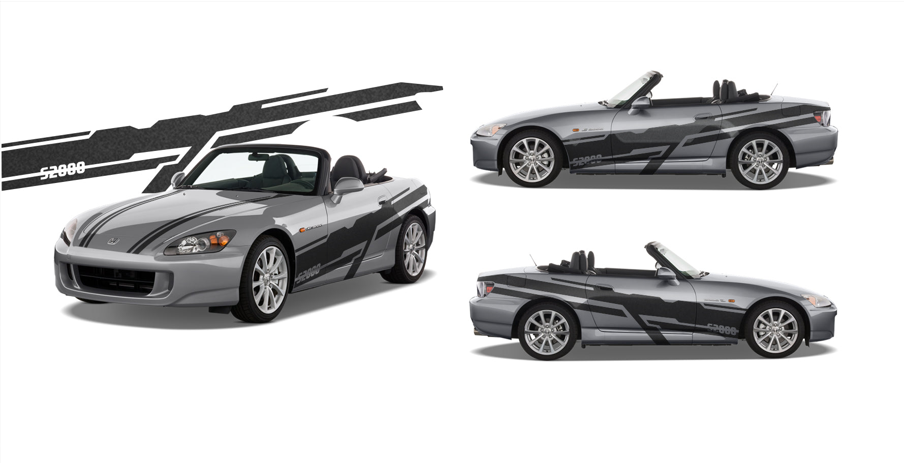 Razor Racing Stripes & Graphics Self Healing Vinyl fits Honda S2000 2003 to 2009