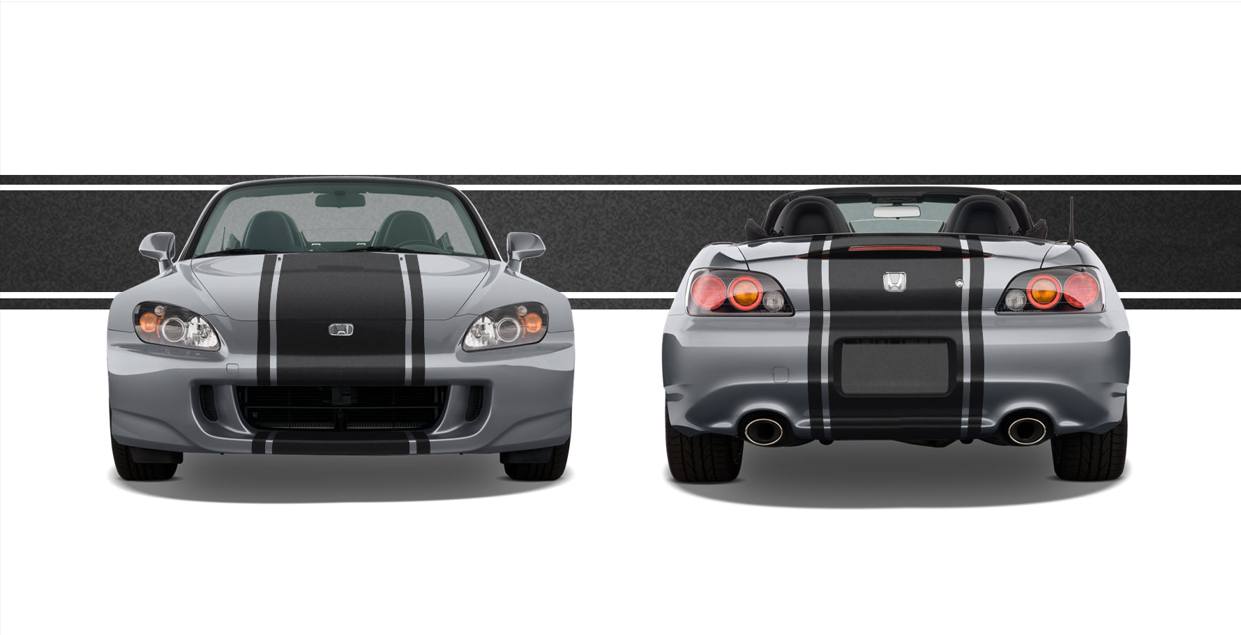 20" Racing Stripes w/pins Self Healing Vinyl fits Honda S2000 2003 to 2009