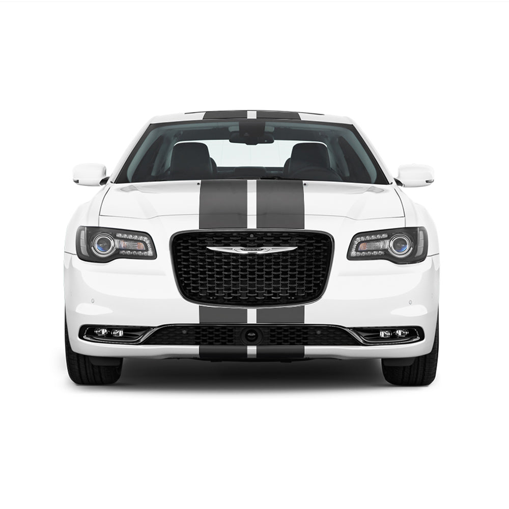 Dual 10" Racing Stripes Self Healing Vinyl fits Chrysler 300 2011 to 2020