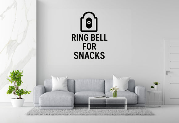 Ring Bell For Snacks - Doorbell Hospitality Wall Decal Vinyl Sticker Removable