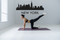 Cityscape New York City with Text Vinyl Decal Removable Matte Finish Skyline Decore for Indoor Walls