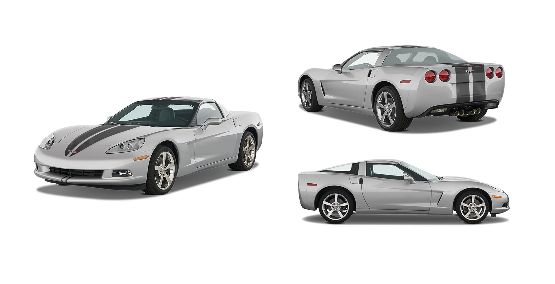 Dual 12" Racing Stripes Self Healing Vinyl fits Chevy Corvette C6 ZR1 2005 to 13