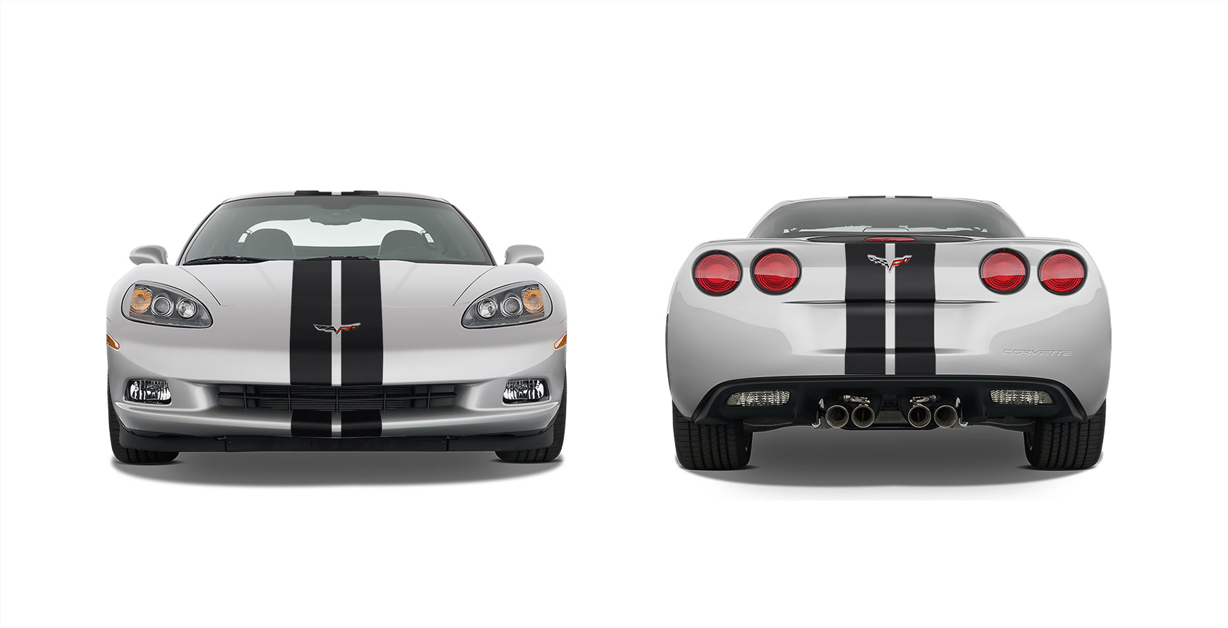 Dual 10" Racing Stripes Self Healing fits Chevrolet Corvette C6 ZR1 2005 to 2013