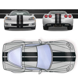 Dual 10" Racing Stripes Self Healing fits Chevrolet Corvette C6 ZR1 2005 to 2013