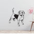 a black and white dog wall decal on a white wall