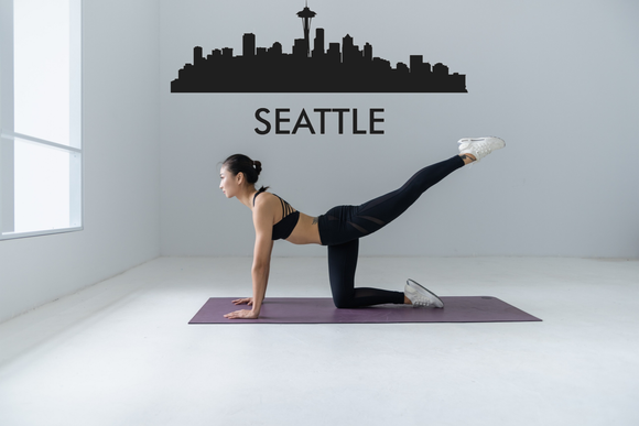 Cityscape Seattle with Text Vinyl Decal Removable Matte Finish Skyline Decore for Indoor Walls Fusion Decals
