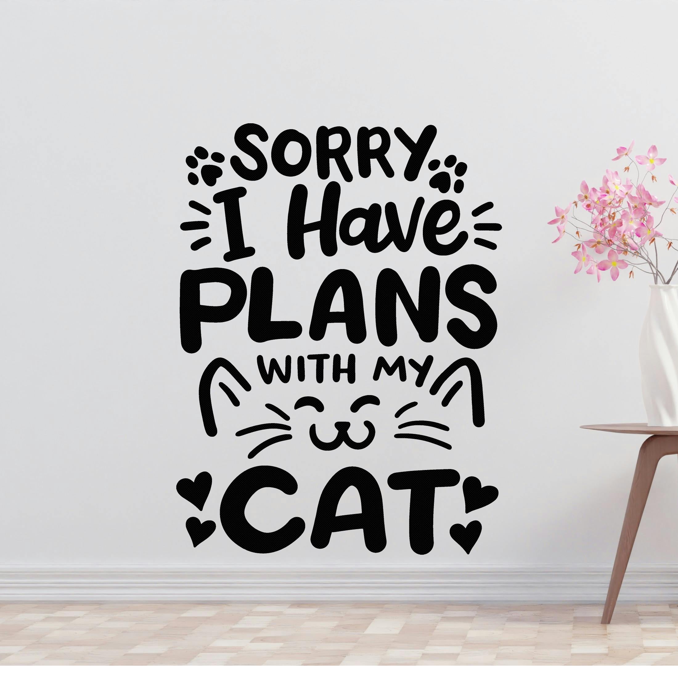 Take your cat and leave Removable Vinyl Decal for Interior Walls