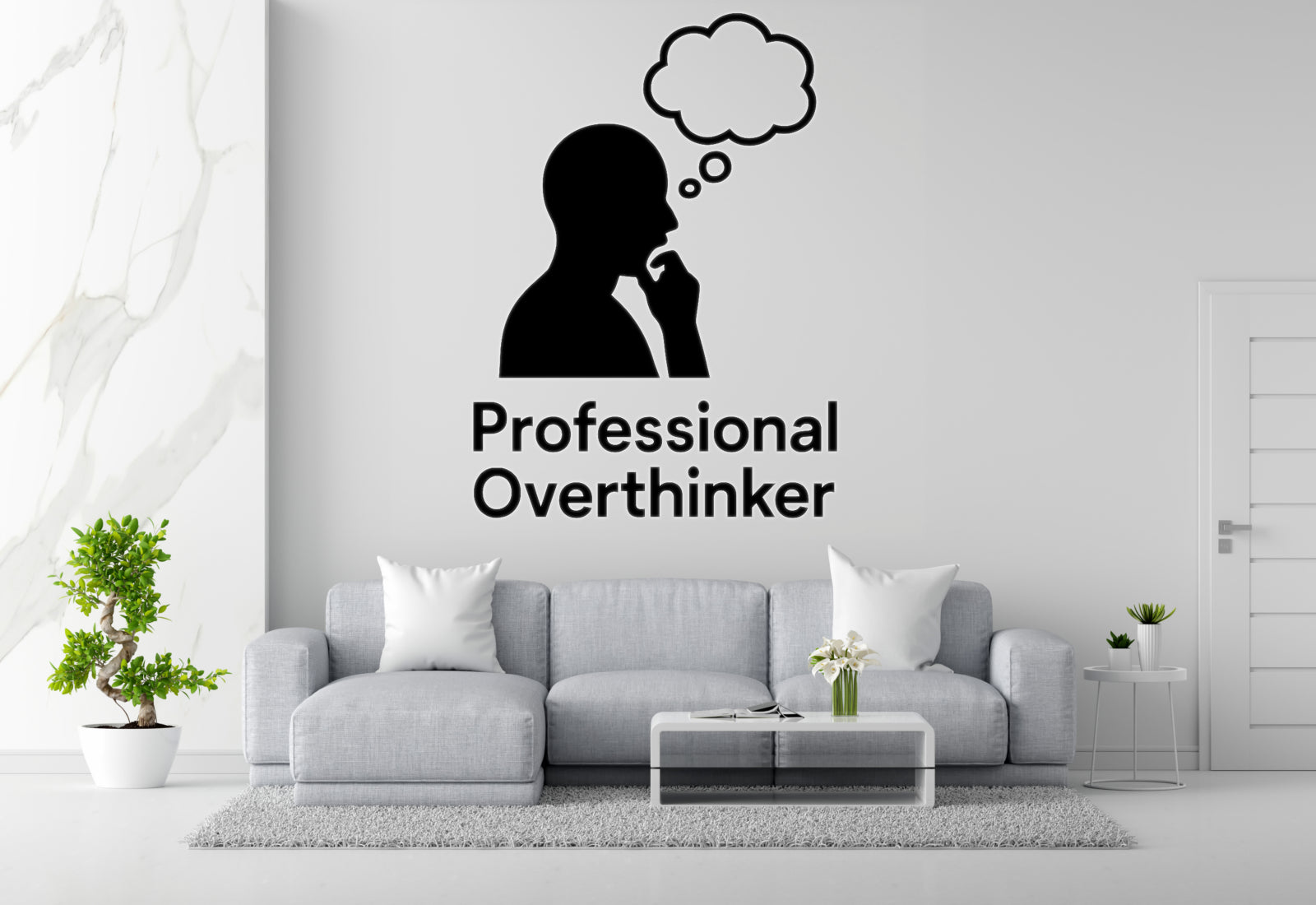 Professional Overthinker - Funny Home Office Wall Decal Vinyl Sticker Removable