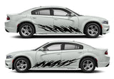 Jagged Slash Side Livery Air Release Vinyl Decal Kit #11 Fits Dodge Charger 2011-2023 Fusion Decals
