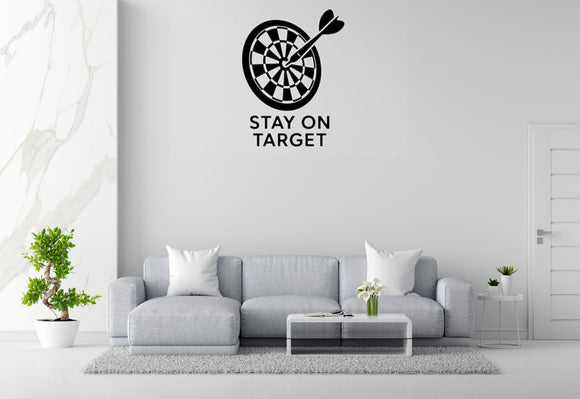 Stay on Target - Darts Sports Wall Decal Vinyl Sticker Removable