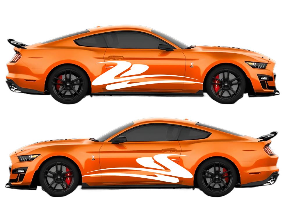Broad Z-Sweep Racing Style Air Release Livery Kit #13 Fits Ford Mustang 2015-2023 Fusion Decals