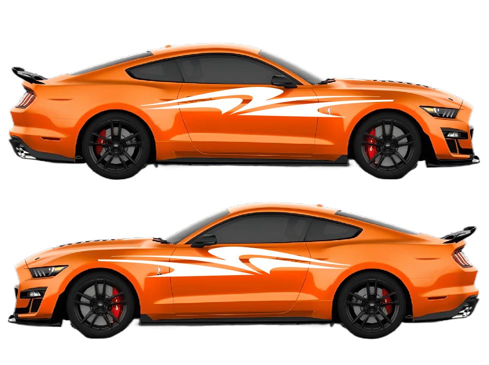 Interlocking Swoosh Racing Style Air Release Livery Kit #14 Fits Ford Mustang 2015-2023 Fusion Decals