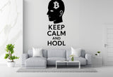 Keep Calm and HODL - Bitcoin Wall Decal Vinyl Sticker Removable
