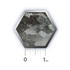 a black and white photo of a hexagonal object