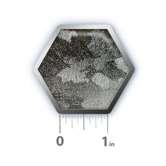 a black and white photo of a hexagonal object