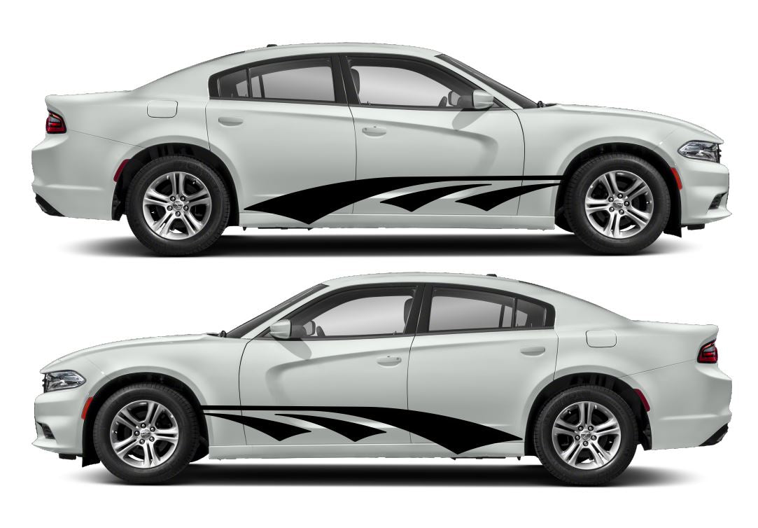 Double Slice Blade Side Livery Air Release Vinyl Decal Kit #14 Fits Dodge Charger 2011-2023 Fusion Decals