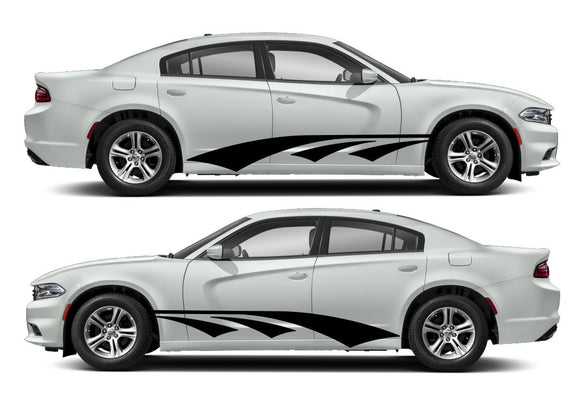 Double Slice Blade Side Livery Air Release Vinyl Decal Kit #14 Fits Dodge Charger 2011-2023 Fusion Decals