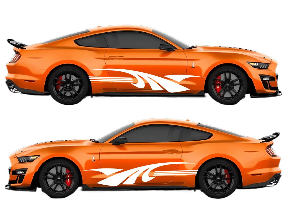 Layered Wave Racing Style Air Release Livery Kit #16 Fits Ford Mustang 2015-2023 Fusion Decals