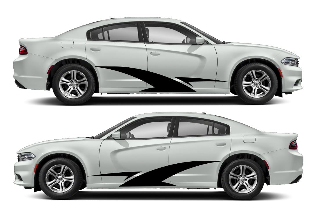 X-Cut Angular Side Livery Air Release Vinyl Decal Kit #15 Fits Dodge Charger 2011-2023 Fusion Decals