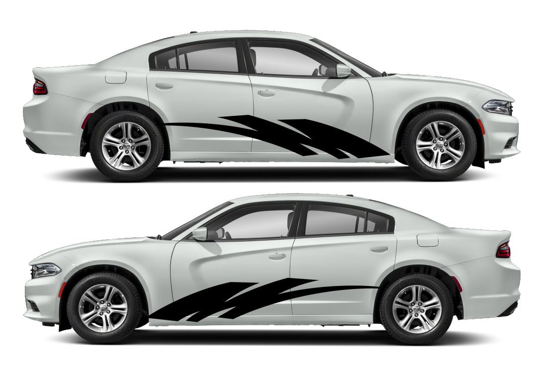 Double Slice Blade Side Livery Air Release Vinyl Decal Kit #16 Fits Dodge Charger 2011-2023 Fusion Decals