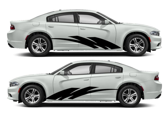 Double Slice Blade Side Livery Air Release Vinyl Decal Kit #16 Fits Dodge Charger 2011-2023 Fusion Decals