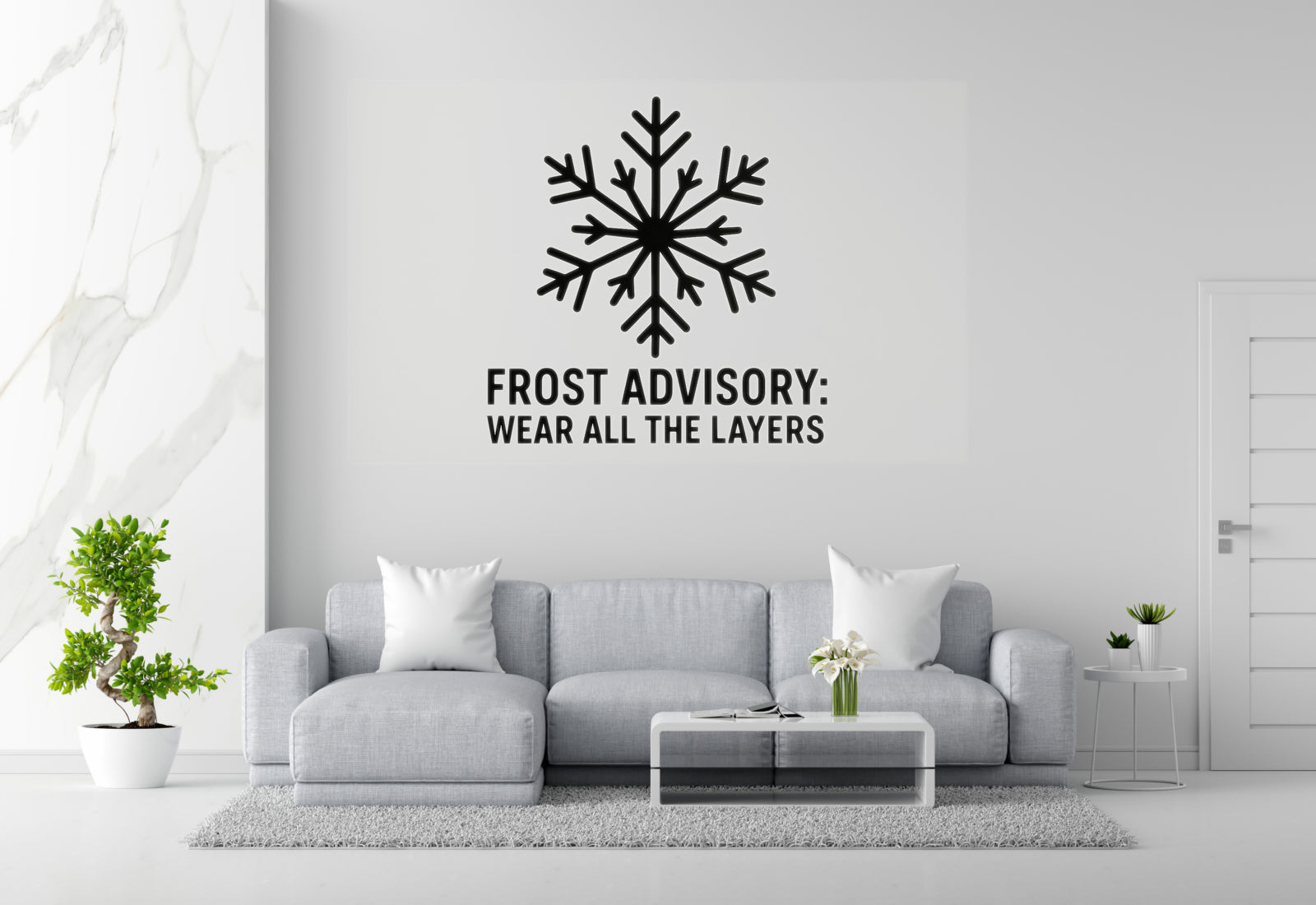 Frost Advisory Wall Decal - Wear All The Layers Frost Crystal Silhouette Vinyl Sticker