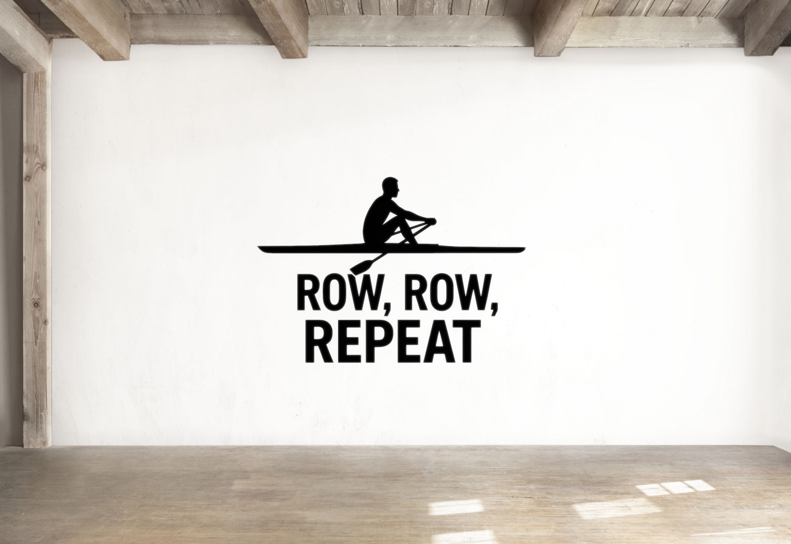 Row, Row, Repeat - Rowing Sports Wall Decal Vinyl Sticker Removable
