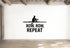 Row, Row, Repeat - Rowing Sports Wall Decal Vinyl Sticker Removable