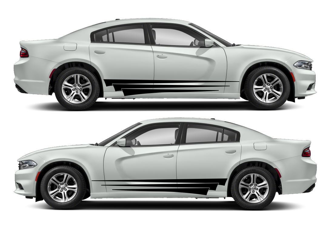 Angular Split Side Livery Air Release Vinyl Decal Kit #17 Fits Dodge Charger 2011-2023 Fusion Decals