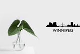 Cityscape Winnipeg Canada with Text Vinyl Decal Removable Matte Finish Skyline Decore for Indoor Walls Fusion Decals