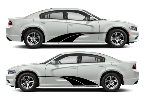 Speed Stripes Side Livery Air Release Vinyl Decal Kit #18 Fits Dodge Charger 2011-2023 Fusion Decals